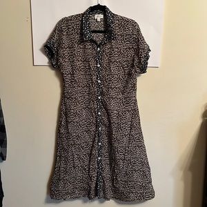 Orange Creek LA Leopard Floral Shirt Dress Sz L